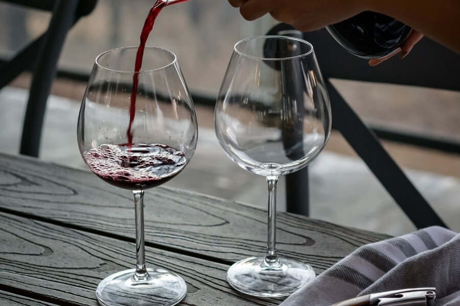 A glass of wine at Blakes Estate Winery